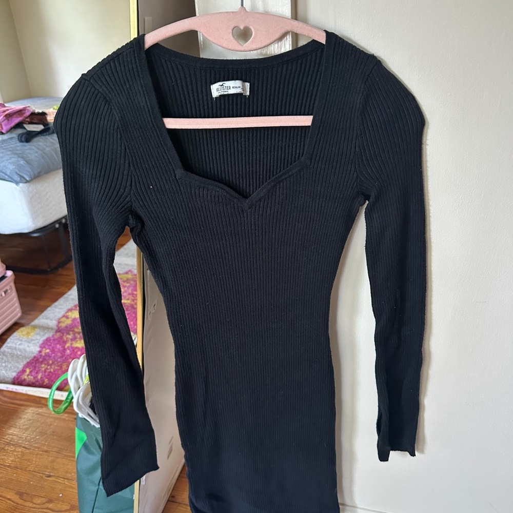 Hollister Black Ribbed Long Sleeve Top